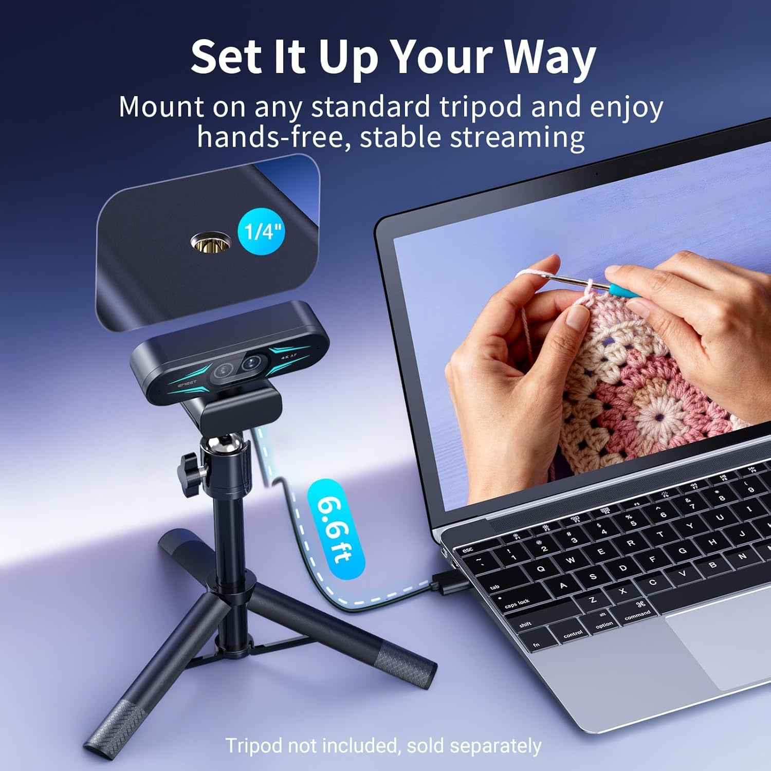 EMEET C60E Dual-Camera 4K Streaming Webcam