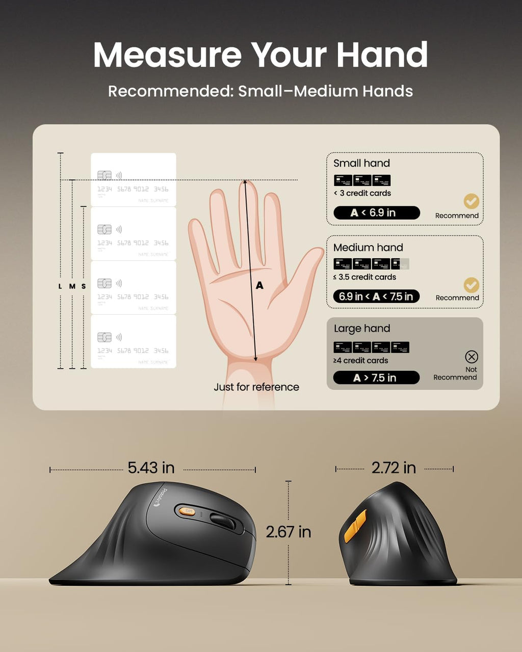 EM11 Ergonomic Vertical Wireless Mouse