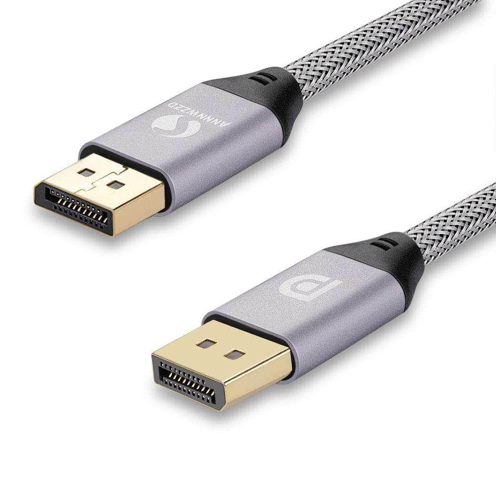 Display Port Cable 144Hz Braided Display Port Cable 1.2 4K 60Hz HD 3D Cable High Speed DisplayPort Cord Compatible For HDTV Graphics Card Projector Gaming Monitor