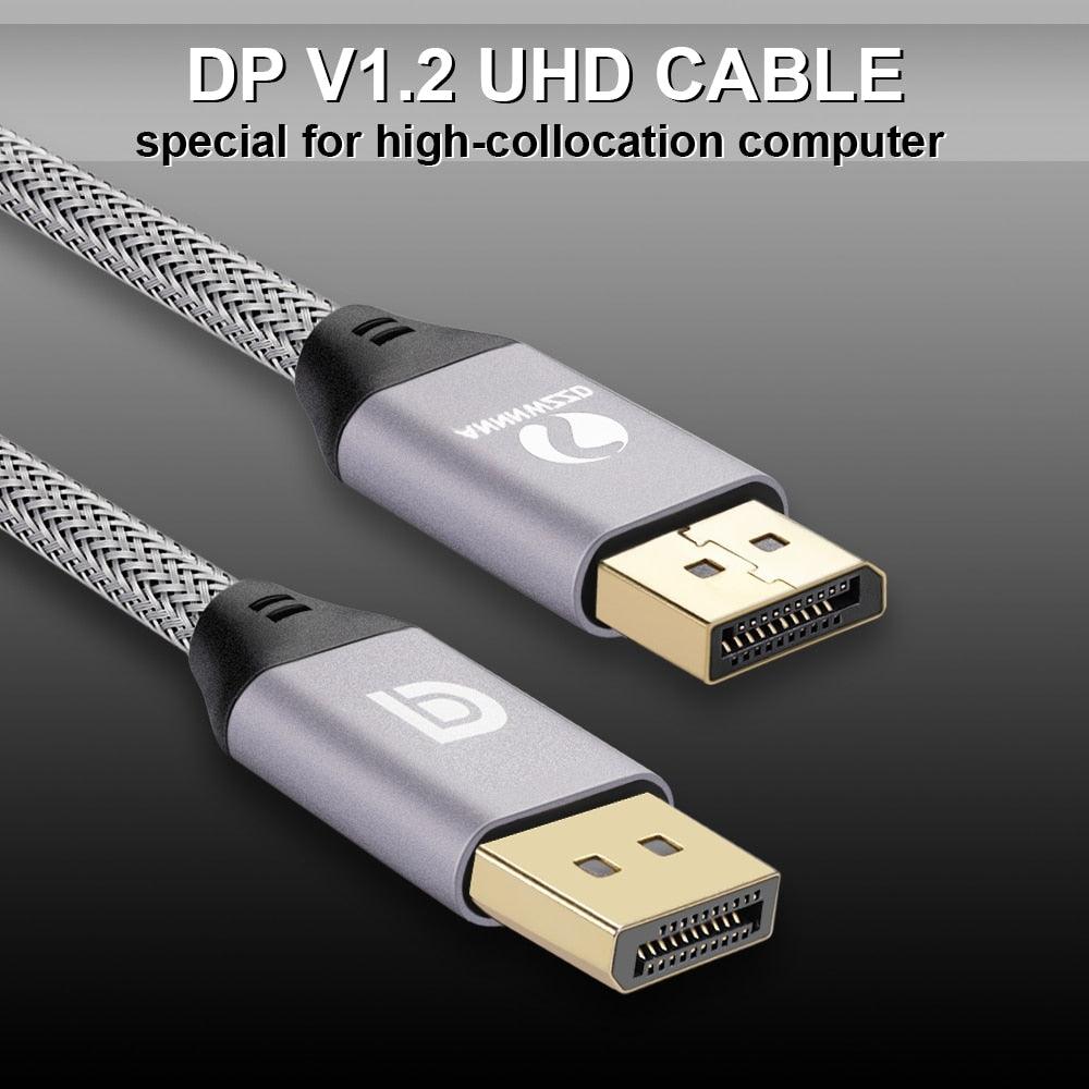 Display Port Cable 144Hz Braided Display Port Cable 1.2 4K 60Hz HD 3D Cable High Speed DisplayPort Cord Compatible For HDTV Graphics Card Projector Gaming Monitor